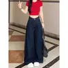Jeans de cintura alta, perna reta, plus size para mulheres, coleção primavera/outono 2026, projetado para tipos de corpo pera, caimento solto, efeito emagrecedor, perna larga, calça de comprimento total