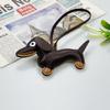 En stock Dibujos Animados Cuero Dachshund Cuerda de Mano Bolsa Colgante Accesorios para Funda de Teléfono Móvil Colgante Coche Llavero de Cachorro