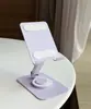 Suporte de Celular Móvel Dobrável Rotativo Todo em Metal com Logo e Mensagem Promocional, Suporte de Mesa Portátil Multifuncional para Transmissão ao Vivo