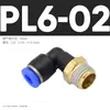 1 Conector Rápido Pneumático, Conector de Engate Rápido, Cotovelo Rosqueado Pl8-02 /4-M5/6-01/10-03
