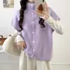Colete Tricot Gola Alta para Mulheres 2025 Outono e Inverno Novo Estilo Jaqueta Cardigan com Design Elegante, Modelagem Solta, Colete Suéter com Zíper