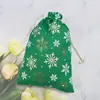 Bolsillo de arpillera con cordón de Navidad Bolsita para el día de Nochebuena para manzanas Caja de regalo para dulces y bocadillos navideños Bolsa de regalo Al por mayor