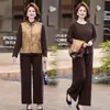 2026 Nuevo Otoño Ropa para Madres Elegante Nuevo Estilo Chino Estilo Nacional Conjunto de Tres Piezas Ropa para Mujeres de Mediana Edad y Mayores Conjunto de Moda para Mujeres