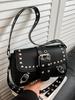 Bolso de Axila con Remaches de Moda Tendencia para Mujer 2025 Nuevo Bolso de Hombro Retro de Alta Gama Bolso de Viaje Estilo Francés