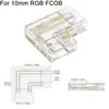 Conector Hebilla Sin Soldadura Cob 2P 8mm 10mm Tira de Luz Suave Monocolor Línea de Conexión Hebilla de Cristal Esquina en Forma de L