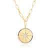 Amazon Luna Dorada Estrella León Ojo Maligno Colgante Collar Cadena de Clip Europea y Americana Medalla Regalo de Cumpleaños
