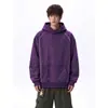 Hasselblad Diseño de Línea Sudadera con Capucha Vintage Lavada con Arena de Peso Pesado Ropa Exterior Holgada de Talla Grande para Adolescentes Marca de Tendencia