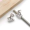 Cuentas antiguas de aleación de plata con agujero grande, pulsera con cuentas, colgante de calavera, búho, tai chi, cuentas sueltas, cuentas DIY, accesorios de joyería