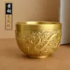 Adornos de Copa de Vino Dragón y Fénix Baifu Dorado de Latón Estilo Chino Adornos de Oficina Creativos Decoración de Copa de Vino Copa de Té