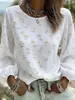 Camiseta Feminina de Manga Longa, Texturizada, Casual, Bestseller em Plataformas Independentes de E-commerce, Transfronteiriça Amazônica Europeia e Americana, Verão 2026