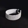 Pulsera de Diamantes Europeos y Americanos Transfronterizos de Lujo Multicapa con Brillo y Pedrería, Pulsera de Novia de Moda y Personalizada con Múltiples Filas de Tiras de Diamantes para Chica Popular