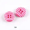 Botões de resina coloridos em tira para suéter, botões de cor com borda fina de quatro furos, botões para roupas infantis