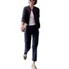 23609 Daaimaiyiyuan Otoño 2025 Nueva Chaqueta Cardigan de Manga Larga a la Moda para un Look Juvenil, Pantalones Casuales Adelgazantes para Mujer