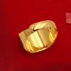 Anillo de oro arena de Vietnam para hombre Joyería de oro con moneda europea al por mayor Latón chapado en oro de 24k Anillo tyrant de carácter fu abierto