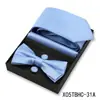 Conjunto de Presente Masculino com Gravata Lisa e Gravata Borboleta de 4 Peças Caixa para Casamento Terno Formal Gravata Decorativa Venda Quente Transfronteiriça em Estoque