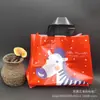 Nova sacola plástica vermelha de bolinhas sacola plástica tote para roupas sacola de compras para loja de roupas sacola de embalagem para roupas atacado