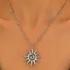 Collar Colgante de Sol Espiral Transfronterizo Europeo y Americano Estilo INS Pendientes de Moda Lujo Ligero Aleación de Zinc Chapado en Oro de 18k