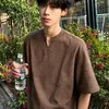 Camiseta de enfriamiento para hombre estilo old money, cuello en V manga corta, elegante y guapa, hecha de Tencel Lyocell, manga corta de verano, lino transpirable, de alta gama