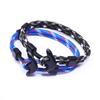 Pulsera para hombre de ancla de aleación europea y americana de suministro caliente transfronterizo chino, cuerda de poliéster, estilo marino, pulsera de color cosido