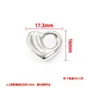 Colgante Corazón Acero Inoxidable Dijes Forma Irregular Corazón Resistente al Color Collar Pulsera DIY Corazón Acero de Titanio Accesorios de Joyería