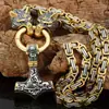 Collar Pulsera Cabeza de Lobo Vikingo Retro Nórdico Más Vendido Transfronterizo Set de Cadena de Acero Inoxidable Vikingo Fabricante Venta al por Mayor Dropshipping