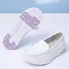Zapatos de Enfermera de Piel para Mujer Doble Amortiguación Absorción de Impactos Suela Plana Suela Suave Antideslizantes Transpirables No Cansan Después de Estar de Pie Mucho Tiempo Zapatos de Trabajo Ligeros Cómodos