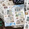 Infeelme Libro de Pegatinas Serie de Paseos de Antaño Diario Vintage Material para Manualidades Pegatinas de Fondo Decorativas 20 Hojas 4 Diseños