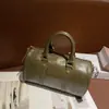 Bolso de Mano Retro Maillard de Cuero Genuino, Bolso de Mujer Transfronterizo, Bolso Boston Elegante de Lujo Ligero, Bolso Cruzado de Piel de Vaca de Primera Capa