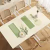 Mantel Minimalista para Mesa de Comedor, Estilo Crema, Impermeable, Resistente al Aceite, Lavable, Mantel para Mesa de Café, PVC Resistente al Calor, Protector de Mesa Aislante del Calor