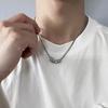 Anel de diamante flash de aço de titânio, corrente de clavícula, moda de marca da moda, todos os tipos de colar de osso de cobra, pequeno, masculino, acessórios de moda para todos os tipos de homens