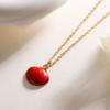 Aogu Cross-border Fashion Personalizado Cobre Banhado 18K Ouro Gota Óleo Shell Pingente Colar Feminino Nicho All-match Clavícula Corrente Novo