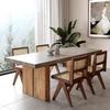 Nordic Vintage Solid Wood Long Table Conference Table Designer Desk Imitação de Cimento Cor Simples Log Mesa de Jantar