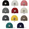 Gorro de Punto de Camelia Europeo y Americano con Pedrería y Perlas, Gorro de Poner, Gorro Turbante, Gorro de Lana Cálido de Otoño e Invierno Transfronterizo