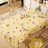 Toalha de Mesa Oval Impermeável e à Prova de Óleo, Não Precisa Lavar, Nova Estilo Creme 2025, Toalha de Mesa de PVC, Toalha de Mesa de Alto Padrão Estilo Ins