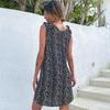 Bai Fen Zhi YiAmazon Comercio Transfronterizo Exterior Vestido de Verano Casual Holgado Recto Estampado de Leopardo para Mujer