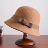 Sombrero de Pescador de Felpa de Pelo de Conejo para Mujer, Estilo Coreano Versátil de Alta Gama para Otoño e Invierno, Sombrero de Cubo para Circunferencia de Cabeza Grande, Sombrero de Cubo de Invierno