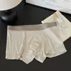 Ropa interior para hombre Ns161 con patrón de gofre de seda helada, sin costuras, secado rápido, cómoda, delicada, fresca, zona de la entrepierna de algodón puro, 10A para hombre