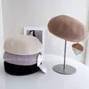 Boina de Papel Washi Japonés de Color Sólido Estilo Minimalista para Mujer, Sombrero de Artista Transpirable con Protección Solar, Boina Ligera de Punto Color Nude para Verano