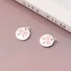 Plata S925 Pegamento Sólido Lazo Rosa Colgante Redondo Pulsera de Cuentas DIY Cadena para Clavícula Colgante Accesorios de Plata