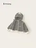 Roupas Infantis Youbao Moletom com Zíper para Crianças Moletom com Capuz de Desenho Animado para Bebês Outerwear Listrado Estilo Coreano para Meninos Primavera Outono 2026