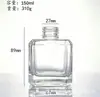 Botella Difusora de Aroma Cuadrada Nueva 150ml Botella Difusora de Vidrio Color Degradado Difusor de Aroma de Ratán para Interiores Botella Vacía de Vidrio