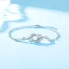 Nueva Moda Pulsera para Mujer Ojo de Diablo Soporte Vacío DIY Incrustado Redondo Huazi Diamante Huevo de Jade Superficie Soporte de Plata de Imitación 925