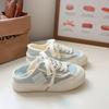 Baikuang Two-Wear All-Match Tênis Feminino Estudante Coreano-Estilo Chique Raw Edge Simples Sapatos de Camada Única All-Match Nicho Sapatos Casuais Originais