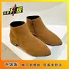 Botines Nuevos de Otoño 2025 con Tacón Bajo, Cierre Lateral, Botines Versátiles para Tobillo, Botines Cortos Mate para Mujer con Punta Fina, Tacón Grueso y Forro de Felpa para Comodidad