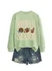 Amazon eBay sitio independiente moda cómoda versátil mujer temporada de fútbol cuello redondo manga larga sudadera