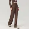 Pantalones deportivos térmicos anudados de tacto desnudo, corte holgado, adelgazantes, con efecto drapeado, adecuados para correr al aire libre y yoga, pantalones de pierna recta