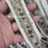 Em estoque Novo Vintage Chanel Pedra de Miçanga Fita de Algodão e Linho Acessórios de Renda Feitos à Mão DIY Gola de Camisa