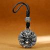 Llavero Vintage de Perla de Nueve Dragones Unisex Celebridad de Internet Colgante para Coche Plata Pura Accesorios de Interior de Coche de Gama Alta Adorno Colgante