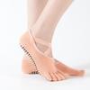 Five-finger Cross Strap Five-finger Professional Antiderrapante l Meias de Yoga Infantil Biqueira Dividida Cor Sólida Respirável Pilates Silicone
