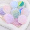 Larga flocking color transparente floración espiral rosa haciendo DIY funda para teléfono móvil caja de almacenamiento de pegamento de crema pinza para el pelo decoración